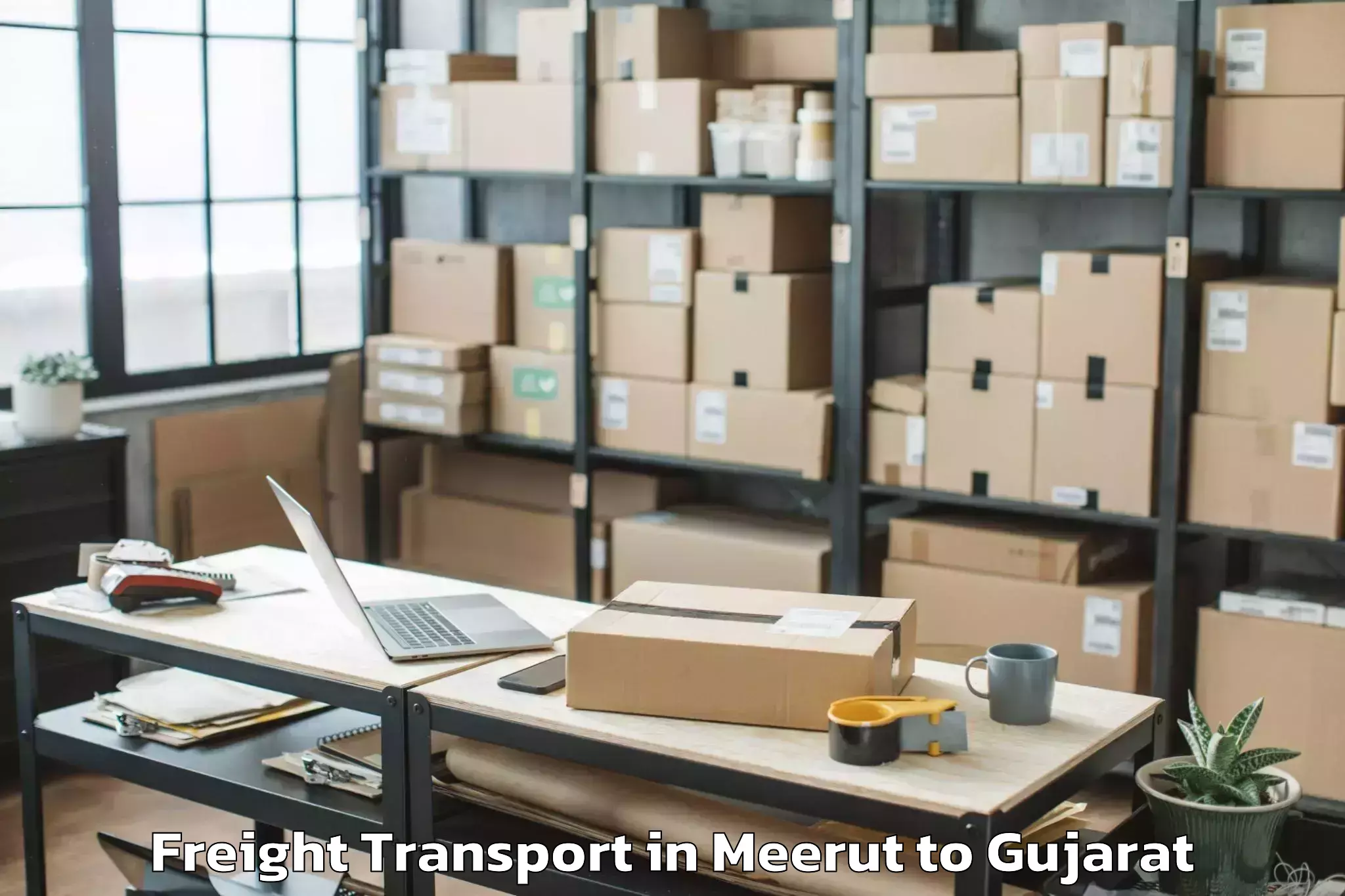 Get Meerut to Mahuva Freight Transport